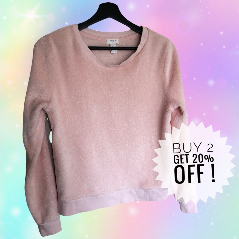 Women's Teddy Material Pink Sweatshirt S